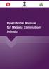 Operational Manual for Malaria Elimination in India 2016