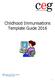 Childhood Immunisations Template Guide 2016