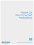 Patient QA Recommended Publications