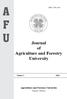 ISSN: F U. Journal of. Agriculture and Forestry University. Volume Rampur, Chitwan