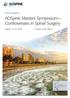 Event program. AOSpine Masters Symposium Controversies in Spinal Surgery