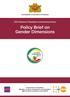 Policy Brief on Gender Dimensions
