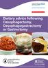 Dietary advice following Oesophagectomy, Oesophagogastrectomy or Gastrectomy