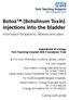 Botox (Botulinum Toxin) injections into the bladder