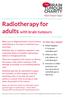 Radiotherapy for adults with brain tumours