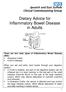 Dietary Advice for Inflammatory Bowel Disease in Adults