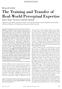 The Training and Transfer of Real-World Perceptual Expertise