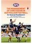 Guidelines for the management of concussion in Australian football. For General Practitioners