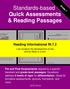 Standards-based Quick Assessments & Reading Passages