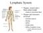 Lymphatic System. Organs, vessels and a fluid called lymph. Organs and structures involved. similar to interstitial fluid