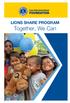 LIONS SHARE PROGRAM Together, We Can