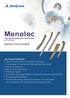 Monoloc. Med cable. Locking Compression Plate System LCP 3,5 mm. Supplied in sterile packaging. Key Features &Benefits: