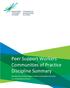 Peer Support Workers Communities of Practice Discipline Summary FPO. At Home/Chez Soi Peer Support Workers Communities of Practice