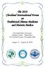 The 2018 Cleveland International Forum on Traditional Chinese Medicine and Materia Medica
