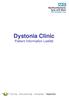 Dystonia Clinic Patient Information Leaflet