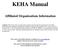 KEHA Manual. Affiliated Organizations Information