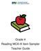 Grade 4 Reading MCA-III Item Sampler Teacher Guide