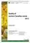 Quality of western Canadian canola 2012