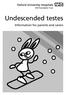 Undescended testes. Information for parents and carers