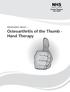Information about... Osteoarthritis of the Thumb - Hand Therapy