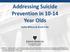 Addressing Suicide Prevention in Year Olds Holly Wilcox & Scott Fritz