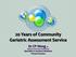 20 Years of Community Geriatric Assessment Service
