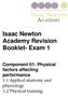 Isaac Newton Academy Revision Booklet- Exam 1 Component 01: Physical factors affecting performance