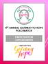 4 TH ANNUAL GATEWAY TO HOPE POLO MATCH PARTICIPATION OPPORTUNITIES