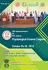 Psychological Science Congress. October 26-28, 2018 THEME: PEACE & WELL BEING : MANIFESTATION ACROSS AGE AND CULTURE. 5th International & 7th Indian