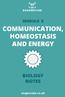COMMUNICATION, HOMEOSTASIS AND ENERGY