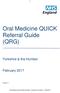 Oral Medicine QUICK Referral Guide (QRG)