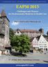 EAPM Challenges and Chances for Psychosomatic Medicine in Health Care.   1 st 4 th July, 2015 Nuremberg, Germany