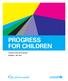 PROGRESS FOR CHILDREN A REPORT CARD ON NUTRITION