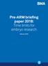 Pre-ARM briefing paper 2018: Time limits for embryo research