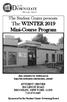 The Student Center presents: The WINTER 2019 Mini-Course Program