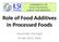 Role of Food Additives in Processed Foods. Shaminder Pal Singh 24-Apr-2015, Delhi