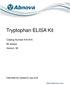 Tryptophan ELISA Kit. Catalog Number KA assays Version: 06. Intended for research use only.