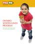 ONTARIO SCHOOL LUNCH PROGRAM FUN FOOD, NOT JUNK FOOD: FOR HEALTHIER FUNDRAISING