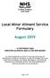 Local Minor Ailment Service Formulary