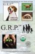 G.R.P. G.R.P. Addressing Pet Health. Nutritional Supplement for All Classes of Dogs