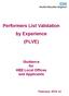 Performers List Validation by Experience (PLVE)