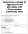 Report into outbreak of Cryptosporidiosis associated with Greenmeadow Community Farm