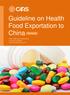 Guideline on Health Food Exportation to China