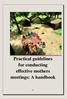 Practical guidelines for conducting effective mothers meetings: A handbook