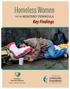 Homeless Women. Key Findings