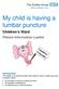 My child is having a lumbar puncture