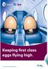 Keeping first class eggs flying high.