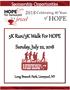 5K Run/3K Walk For HOPE Sunday, July 22, 2018