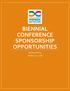 BIENNIAL CONFERENCE SPONSORSHIP OPPORTUNITIES