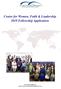 Center for Women, Faith & Leadership 2019 Fellowship Application